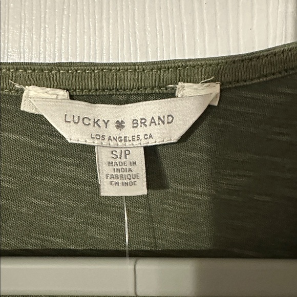 Lucky Brand Ruffle Sleeve Green Blouse - Picture 2 of 7